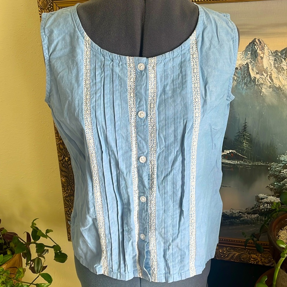 Vintage Classic Blues Tank Light Blue